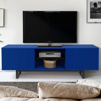 Camden Blue Herringbone TV galds 